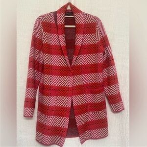 CHARLIE B Red and Pink Patterned Blazer